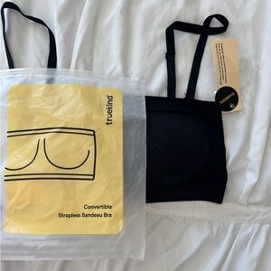 Truekind Black Convertible Strapless Bandeau Bra